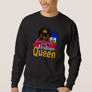 Haiti Haitian Love Flag Proud Woman Princess Crown Sweatshirt