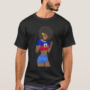 Haiti Haitian Love Flag Proud Woman Princess Crown T-Shirt