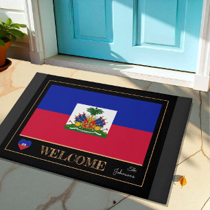 Haiti house mat, Haitian Flag sports / Welcome Doormat