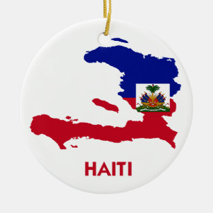 HAITI MAP CERAMIC TREE DECORATION