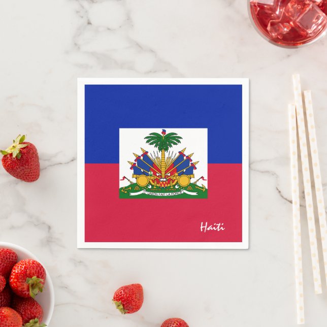 Haiti Napkins, Haitian Flag party /sport fans Napkin (Insitu)