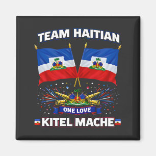 Haiti One Love Flag Kitel Mache Magnet