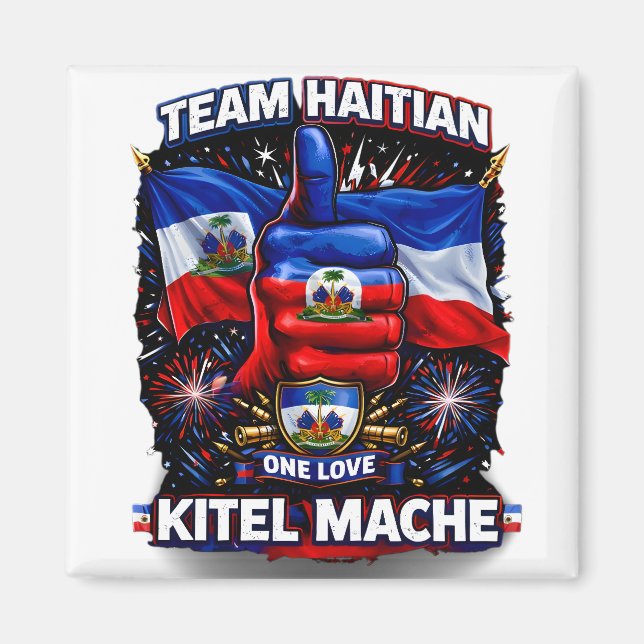 Haiti One Love Flag Magnet (Front)