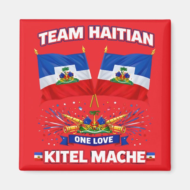 Haiti One Love Flag Magnet (Front)
