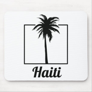 Haiti Palm Tree Vintage Holiday Trip Souvenir Mouse Pad