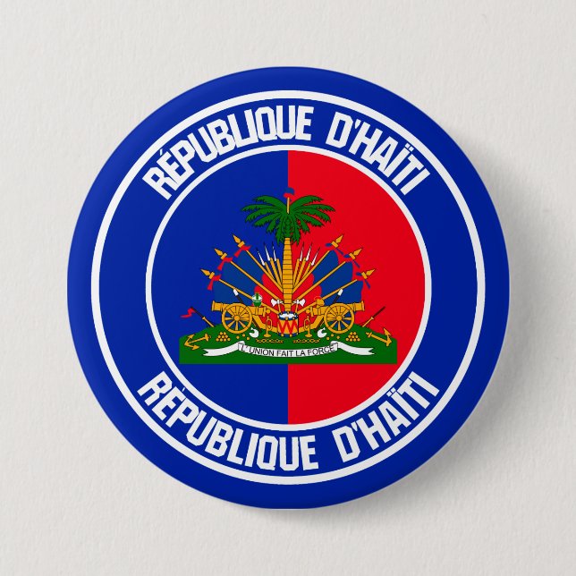 Haiti Round Emblem 7.5 Cm Round Badge (Front)