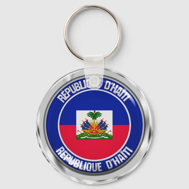 Haiti Round Emblem Key Ring (Front)