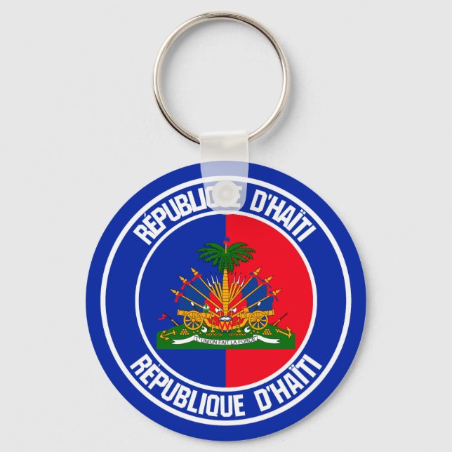 Haiti Round Emblem Key Ring (Front)
