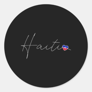 Haiti Simple Love Haitian Flag He On Haiti Classic Round Sticker