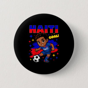 Haiti Soccer Kid Haitian Flag Soccer Player Footba 6 Cm Round Badge