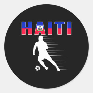 Haiti Soccer Lovers Jersey - Haitian Flag Footbyll Classic Round Sticker