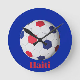 Haiti Soccer Round Clock