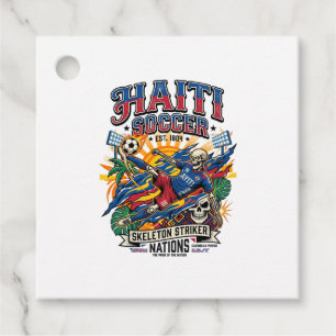 Haiti Soccer Skeleton Striker Nations Poster Style Favour Tags