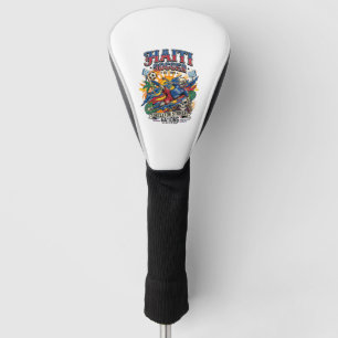 Haiti Soccer Skeleton Striker Nations Poster Style Golf Head Cover