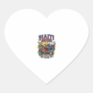Haiti Soccer Skeleton Striker Nations Poster Style Heart Sticker