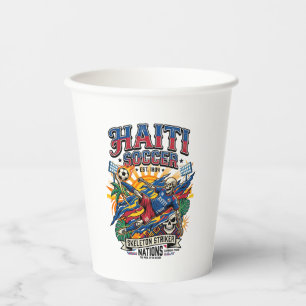 Haiti Soccer Skeleton Striker Nations Poster Style Paper Cups