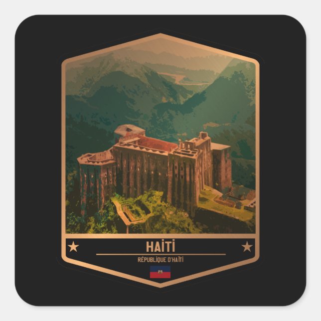 Haiti Square Sticker (Front)