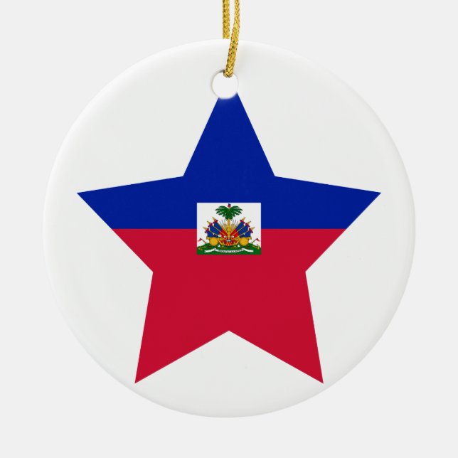 Haiti Star Ceramic Tree Decoration (Front)