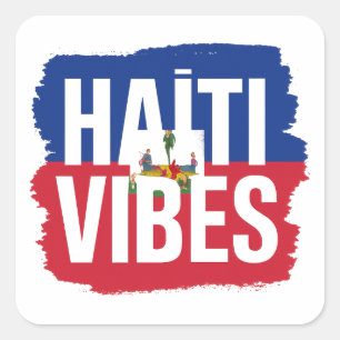Haiti Vibes Sticker   Haitian graphic flag