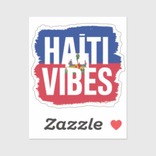 Haiti Vibes Sticker Haitian graphic flag