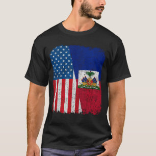 Haitian American Flag Half USA Haiti Root Proud T-Shirt