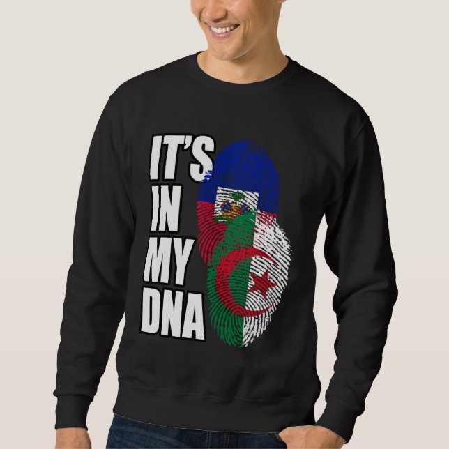 Haitian And Algerian Mix DNA Flag Heritage Sweatshirt (Front)