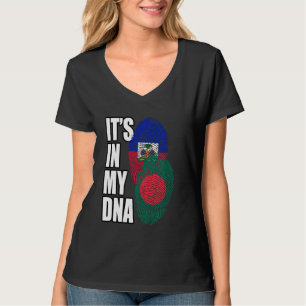 Haitian And Bangladeshi Mix Dna Flag Heritage T-Shirt