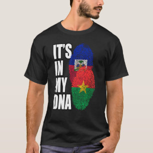 Haitian And Burkinabé Mix Dna Flag Heritage T-Shirt