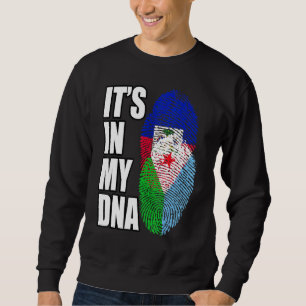 Haitian And Djiboutian Mix DNA Flag Heritage Sweatshirt