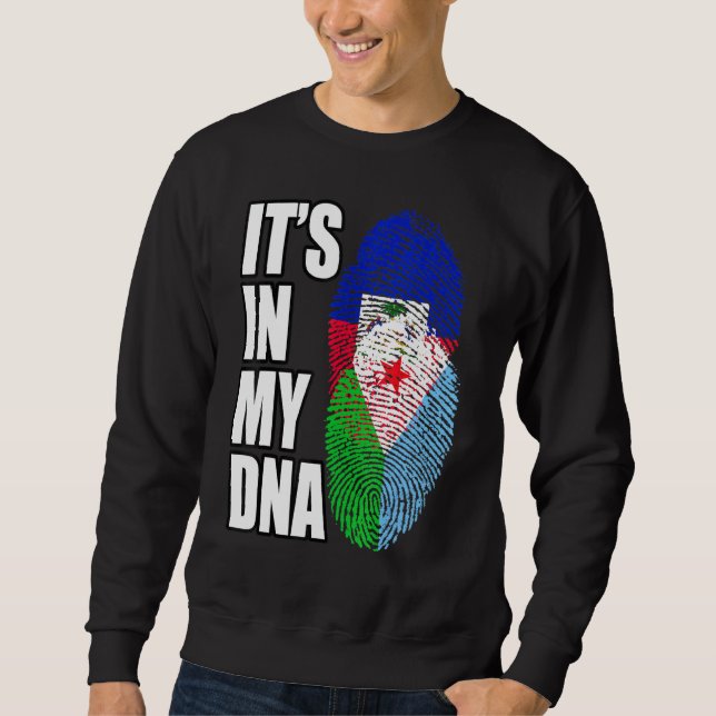 Haitian And Djiboutian Mix DNA Flag Heritage Sweatshirt (Front)