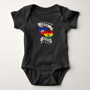 Haitian Bolivian Heart Flags Haiti Bolivia Baby Bodysuit
