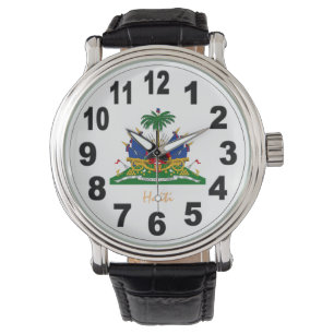 Haitian Coat of arms, Flag & Haiti, large Numbers Watch