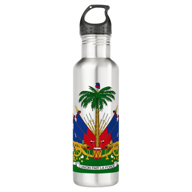 Haitian Coat of Arms (Haiti) 710 Ml Water Bottle (Front)