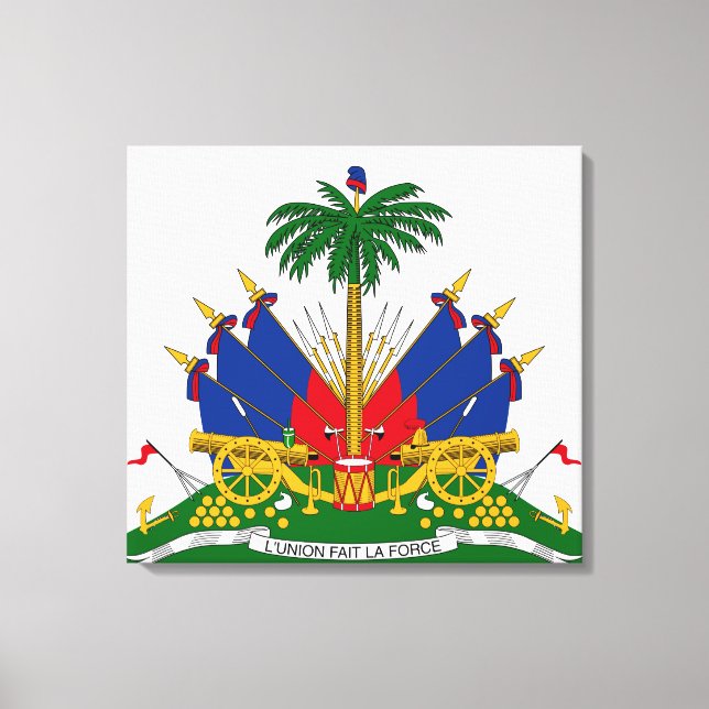 Haitian Coat of Arms (Haiti) Canvas Print (Front)