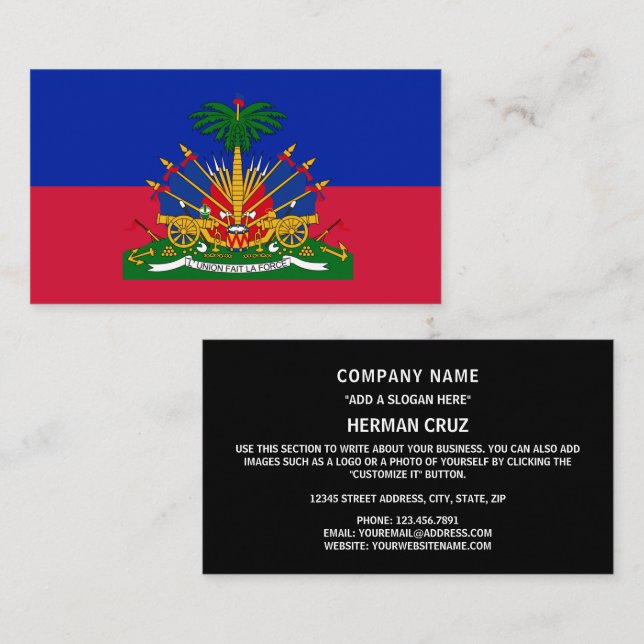 Haitian Flag & Coat of Arms, Flag of Haiti Business Card (Front/Back)