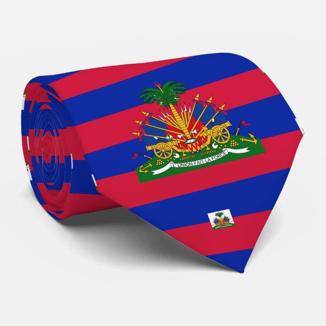 Haitian Flag & Coat of Arms, Flag of Haiti Tie (Rolled)