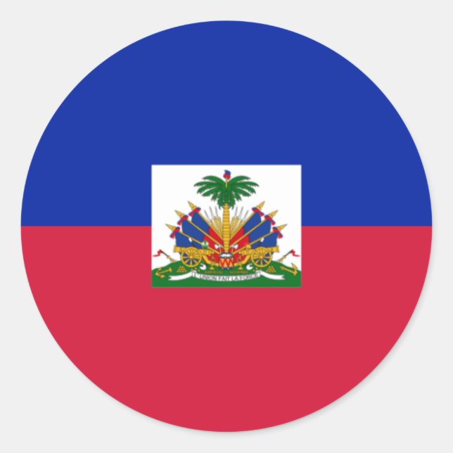 Haitian Flag, Flag of Haiti Classic Round Sticker (Front)