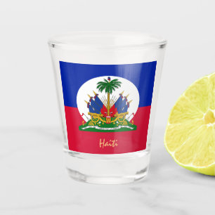 Haitian Flag & Haiti country patriot /sports Shot Glass