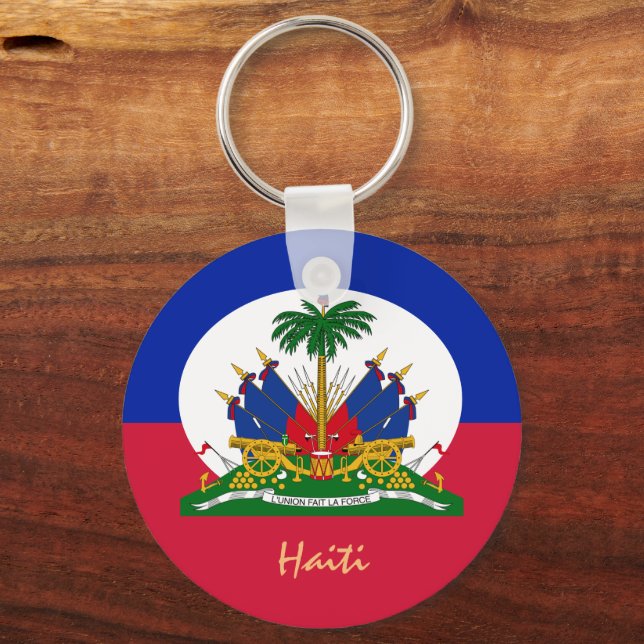Haitian Flag & Haiti fashion, travel / sports Key Ring (Front)