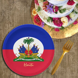Haitian Flag & Haiti party, birthday /sports Paper Plate