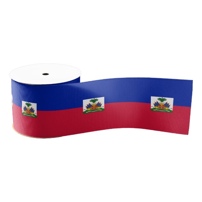 Haitian Flag & Haiti travel, holiday/sports Grosgrain Ribbon (Spool)