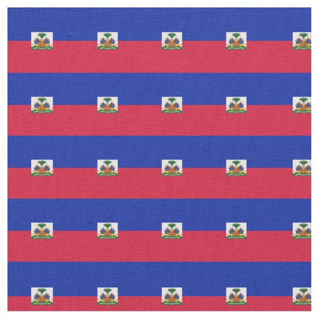 Haitian Flag & Haiti Trendy Fabric /fashion (Close Up)