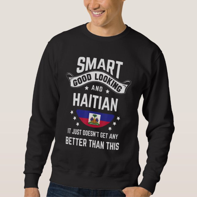 Haitian Flag Native Pride  Haiti Haitian Roots Sweatshirt (Front)