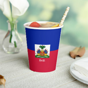 Haitian Flag paper cups, Haiti party /sports Cups