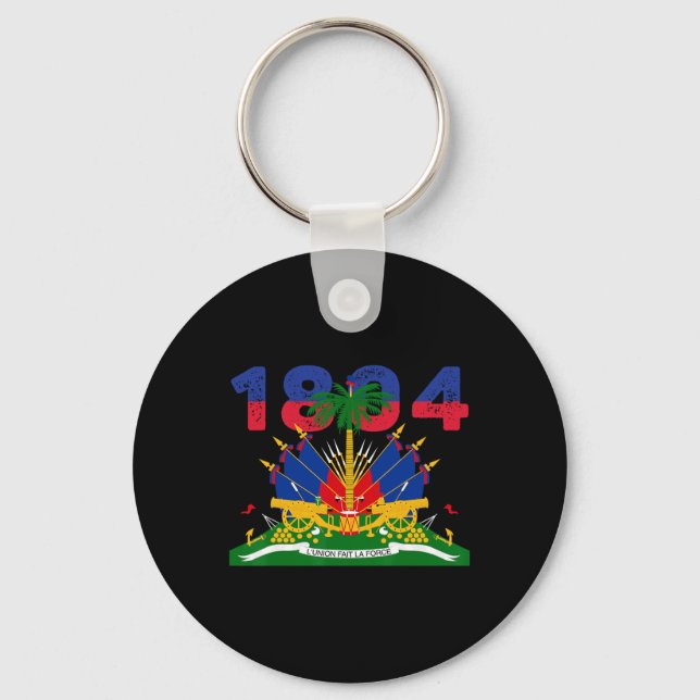 Haitian Flag Pride 1804 Independence Day Haiti Roo Key Ring (Front)