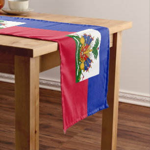 Haitian flag & Sports fan house decor / Haiti Short Table Runner