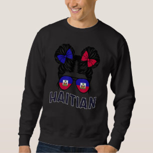 Haitian Heritage Month Haiti Haitian Girl Pride Fl Sweatshirt
