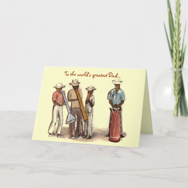 Haitian Street Musicians Fathers Day Card (Front)