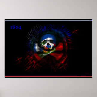 Haitian War Flag - DRAPO TOUSSAINT - Drapeau Noir Poster