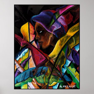 Haitienne en Vitraux I - en verre liquide Poster
